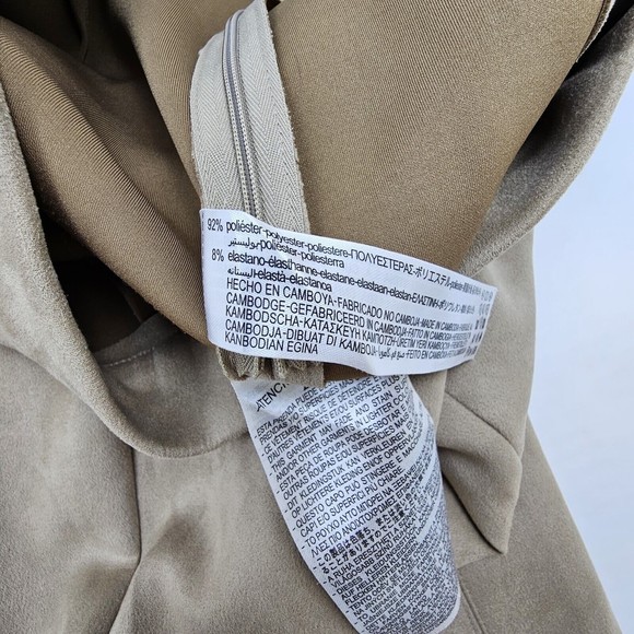 Zara Women Faux Suede Leggins Size Small Color Brown Tan Elastic Waistband Comfy - Picture 5 of 13